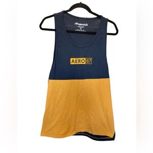 Aeropostale Men’s Tank Top AERO 87 Navy Yellow Sleeveless Size M